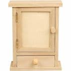 Simple small unfinished natural wood key cabinet WC370 dinky keys storage case